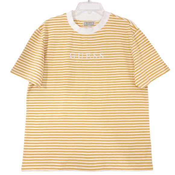 Guess Vintage 80s Acid-Washed Trucker Jacket/ Guess Striped Crewneck Men' Medium - Picture 12 of 16